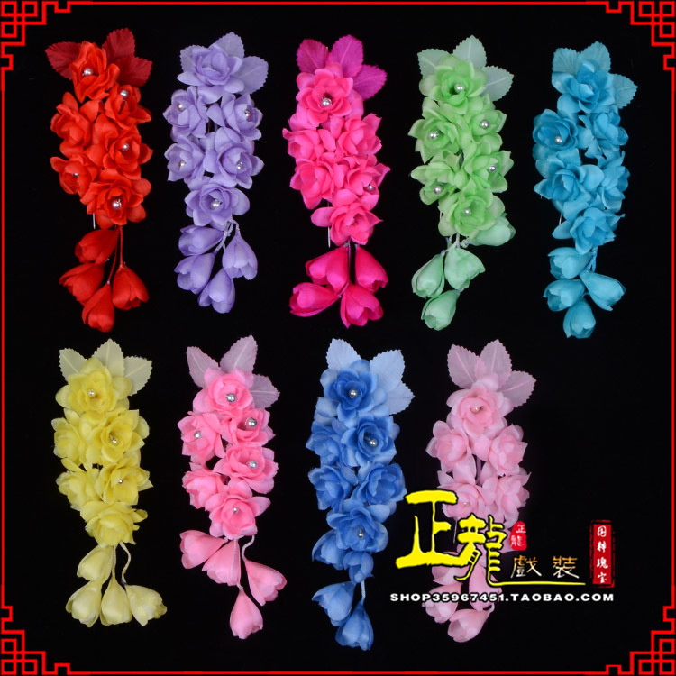 黄梅鬓花头饰小花头花 真丝绢花