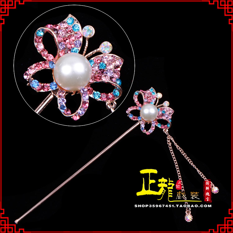 黄梅花旦小姐青衣头饰簪子 蝴蝶发簪