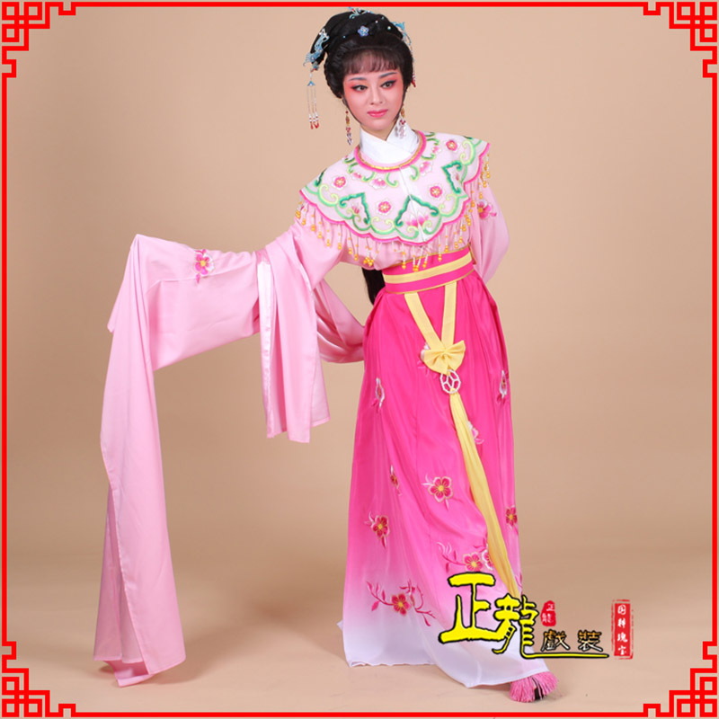 黄梅水袖青衣练功花旦服 梅花古装衣